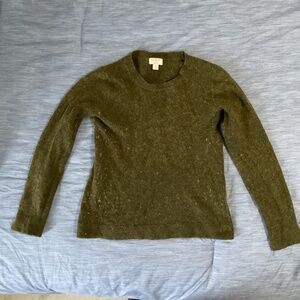 J Crew Womans Olive Green Teddie Crew Neck Sweater Size Small